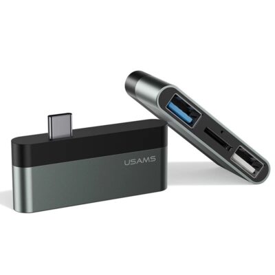 usams-Type-C-Mini-HUB-2USB-MicroSD-front-rear