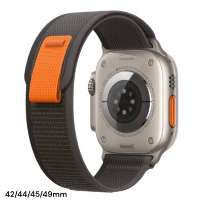 Apple Watch Trail Loop Nylon Band (42/44/45/49mm) Γκρι-Πορτοκαλι