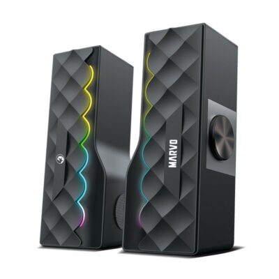 Marvo SG-280 Ασύρματα Ηχεία Υπολογιστή 2.0 με RGB Φωτισμό και Bluetooth Ισχύος 6W σε Μαύρο Χρώμα