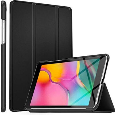 Tri-Fold Flip Cover Δερματίνης Μαύρο (Galaxy Tab A7 Lite)