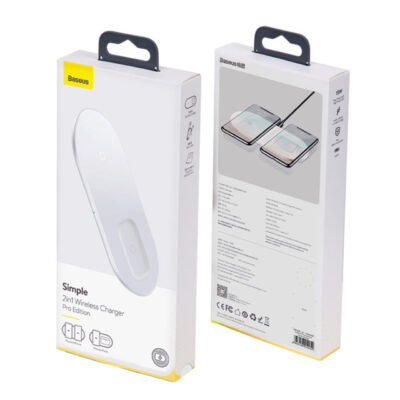 Ασύρματος Φορτιστής Baseus 2in1 Pro Edition- Qi Charge 15W - Ασπρο