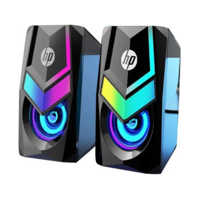 HP Ηχεία Υπολογιστή 2.0 με RGB Φωτισμό και Ισχύ 3W σε Μαύρο Χρώμα