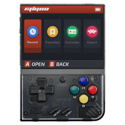 Miyoo Mini Plus Retro Handheld Game Console +2000 games-Transparent Black