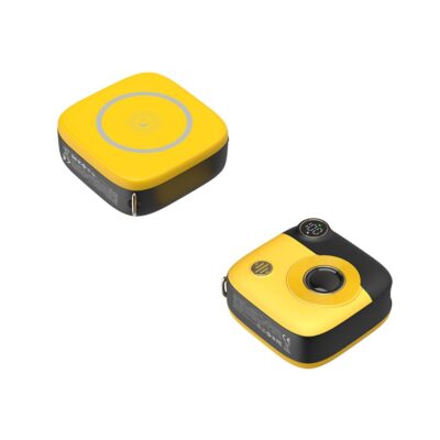 XO fast charging 20w power bank 10000mAh mini camera digital display (Black & Yellow)
