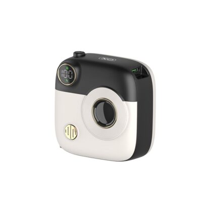 XO fast charging 20w power bank 10000mAh mini camera digital display (Black and White)