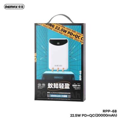 Remax Power Bank 20000mAh Fat Charge 22.5W Power Delivery / Quick Charge 3.0 Λευκό