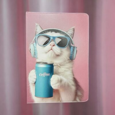 Music Cat Universal Flip Cover Δερματίνης για Tablet (9"-11")